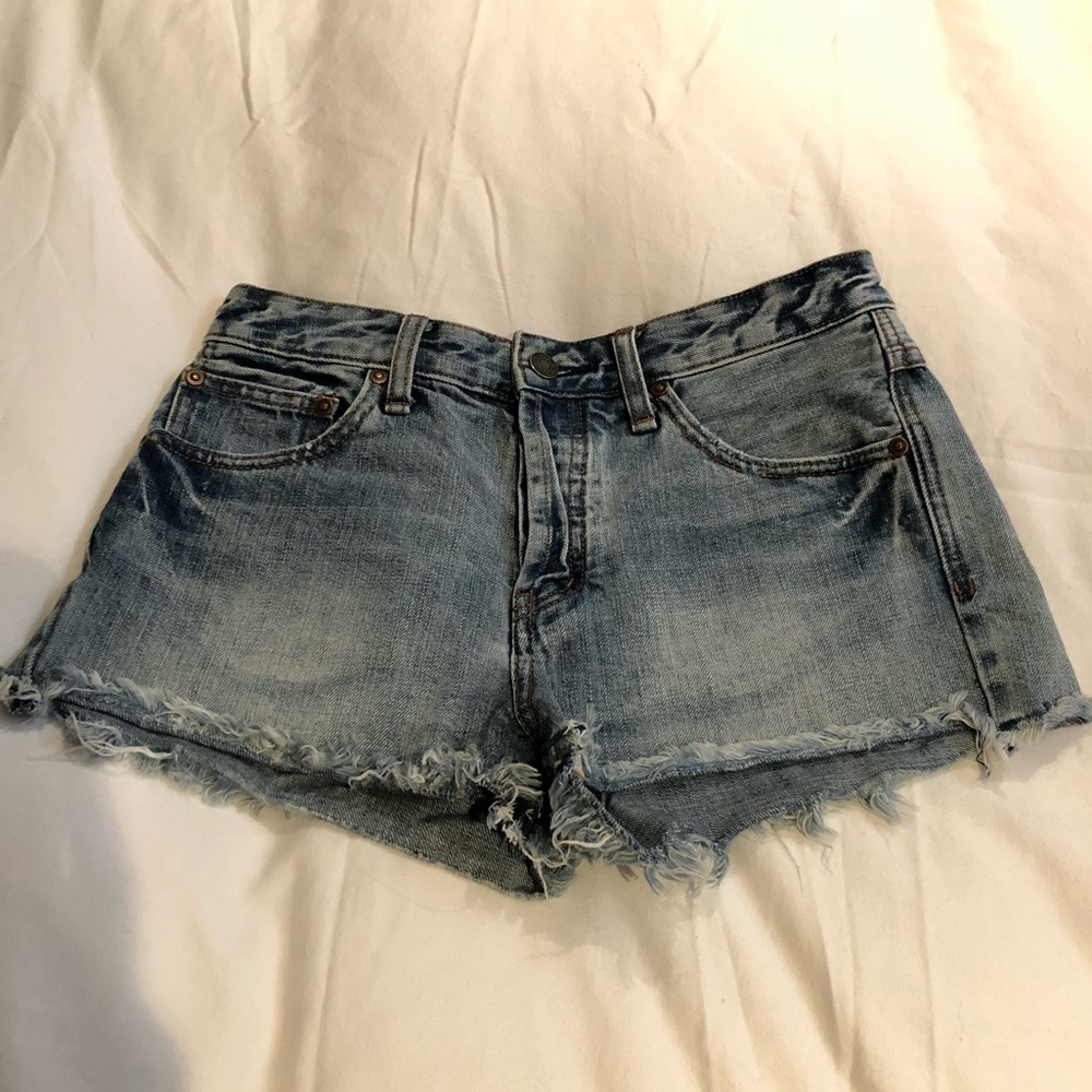 Free People high-rise denim shorts